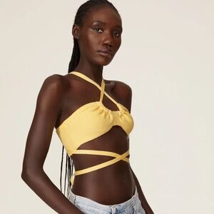 Jourdin Tie Crop Top by For Love and Lemons Size M NWT🍋